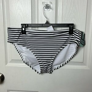 DSG Black White Stripe Bikini Bottoms XL
